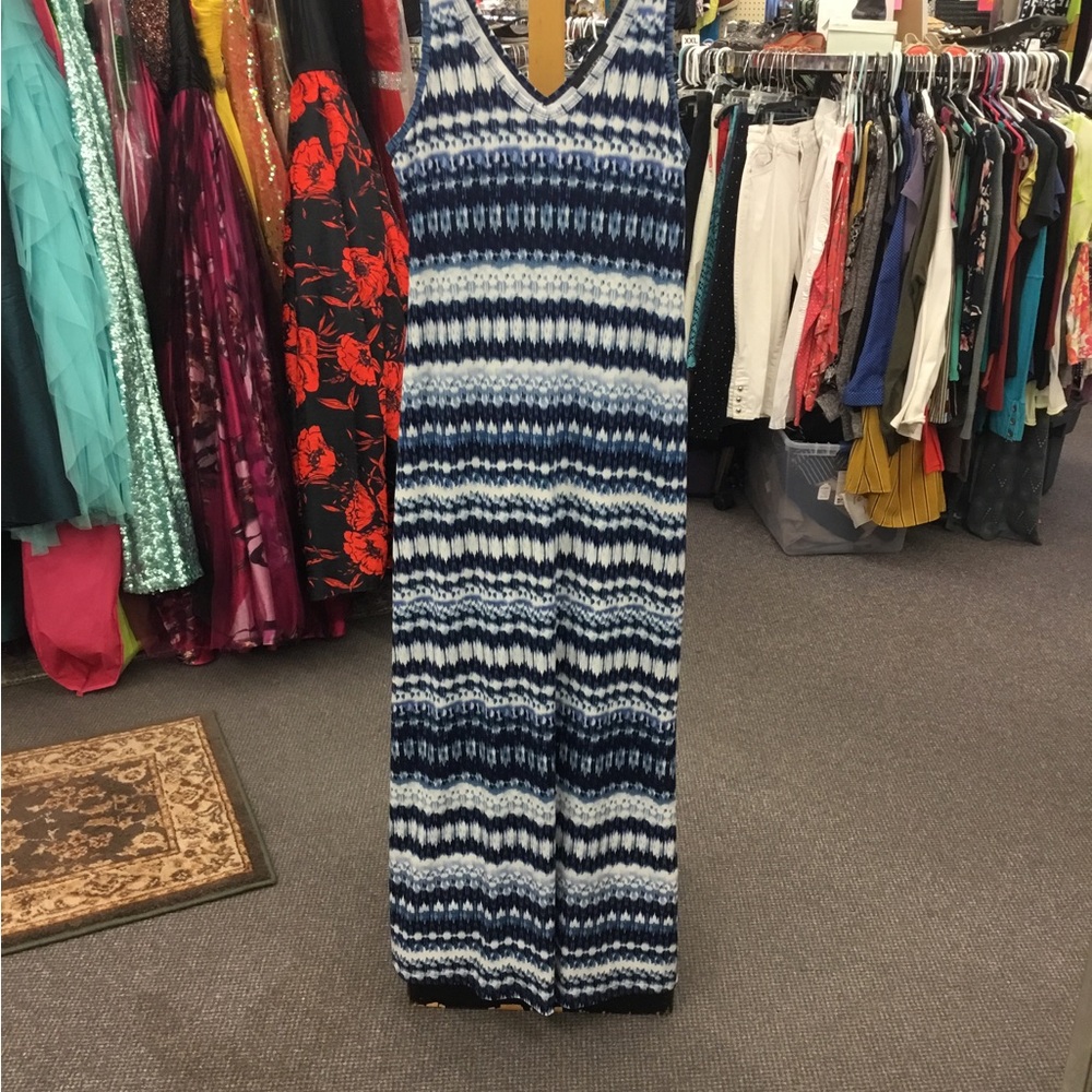 🛍️ Karen Kane ladies Med blue/white dress